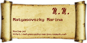 Matyasovszky Marina névjegykártya